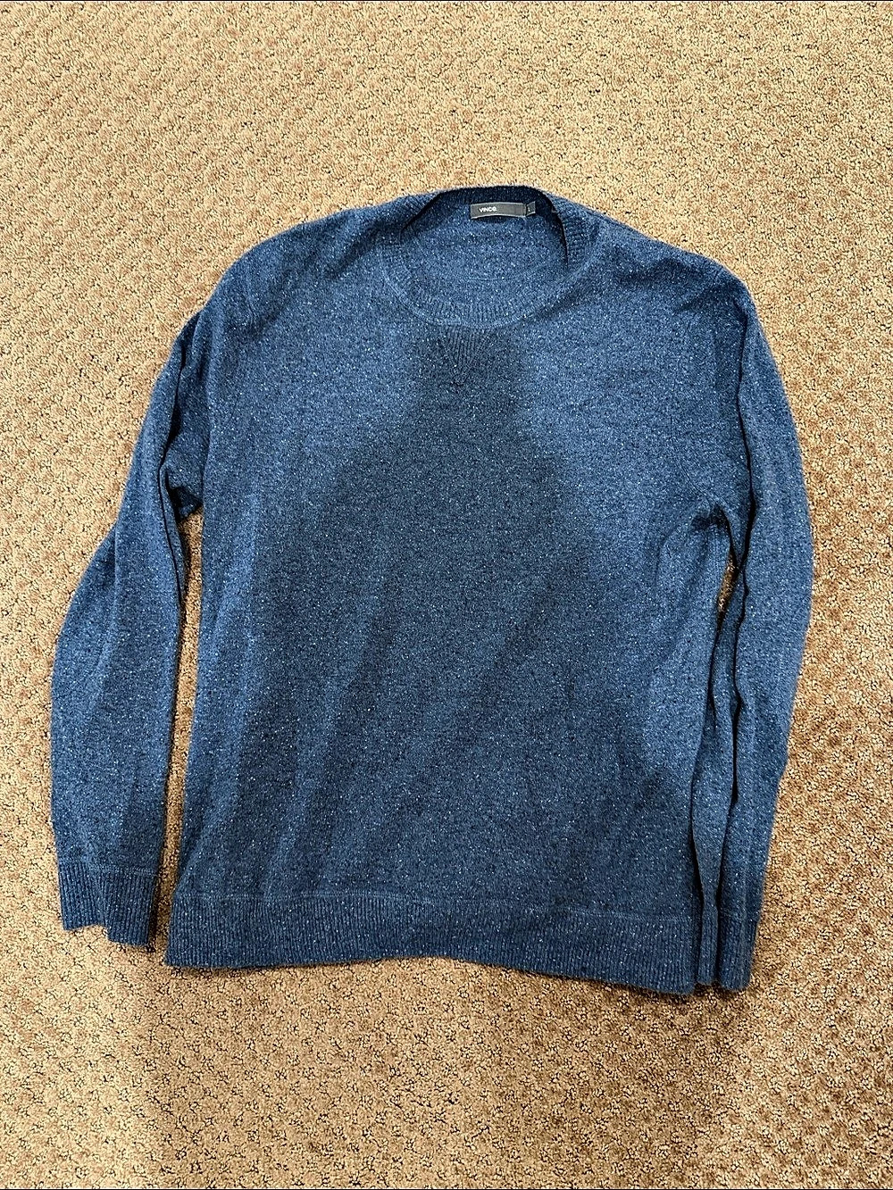 Vince Blue Wool Blend Crewneck Size Large